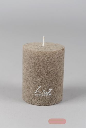 Bild von Velvet Zylinderkerze,   8cm x Ø60mm, taupe*