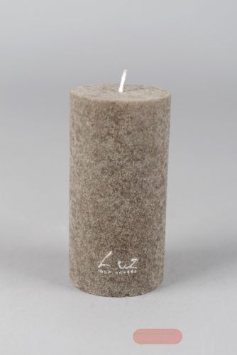 Bild von Velvet Zylinderkerze, 12cm x Ø60mm, taupe*