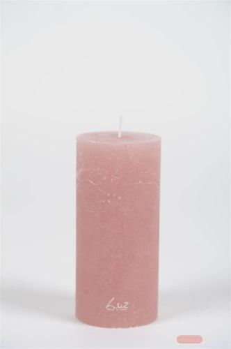 Bild von Rustic Zylinderkerze, 15cm x Ø70mm, altrosé