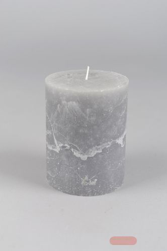 Bild von Rustic Zylinderkerze, 13cm x Ø100mm, hellgrau