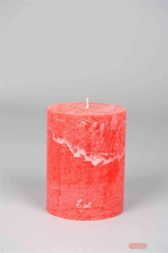 Bild von Rustic Zylinderkerze, 13cm x Ø100mm, rot