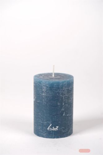 Bild von Rustic Zylinderkerze, 10cm x Ø70mm, petrol blau*