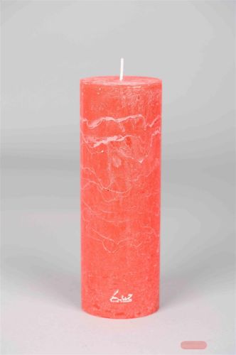 Bild von Rustic Zylinderkerze, 20cm x Ø70mm, rot