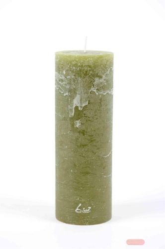 Bild von Rustic Zylinderkerze, 20cm x Ø70mm, scottish grün