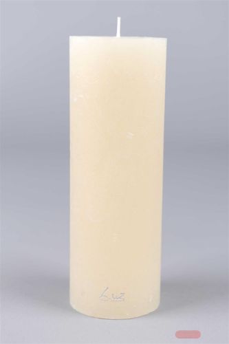 Bild von Rustic Zylinderkerze, 20cm x Ø70mm, asper weiss