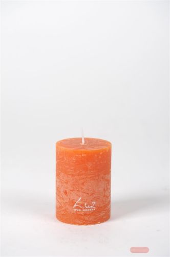 Bild von Rustic Zylinderkerze,   8cm x Ø60mm, orange