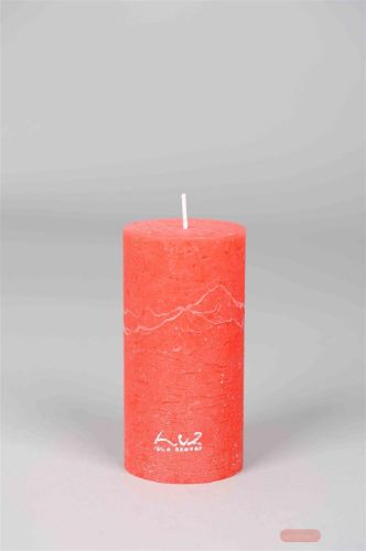 Bild von Rustic Zylinderkerze, 12cm x Ø60mm, rot