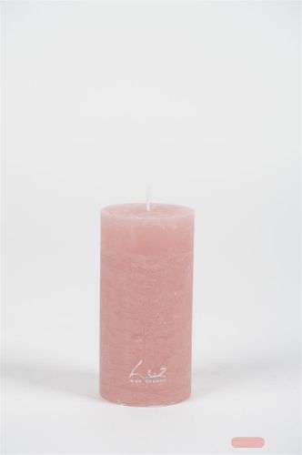 Bild von Rustic Zylinderkerze, 12cm x Ø60mm, taupe rosa