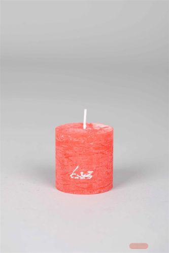 Bild von Rustic Zylinderkerze,   5cm x Ø50mm, rot