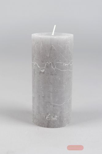 Bild von Rustic Zylinderkerze, 10cm x Ø50mm, mausgrau