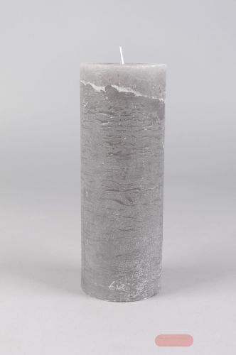 Bild von Rustic Zylinderkerze, 20cm x Ø100mm, hellgrau