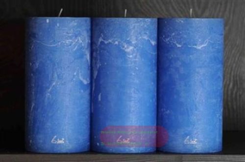 Bild von Rustic Zylinderkerze, 15cm x Ø70mm, blue heaven*