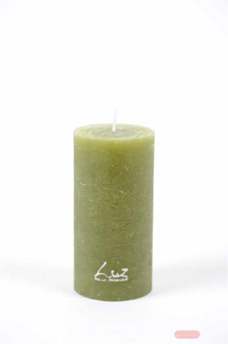 Bild von Rustic Zylinderkerze, 10cm x Ø50mm, scottish grün