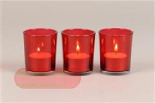 Bild von Windlicht, Ton sur Ton - 5.5x 6.5cm, rot