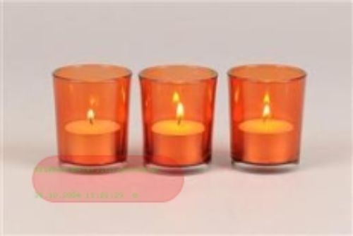 Bild von Windlicht, Ton sur Ton - 5.5x 6.5cm, orange