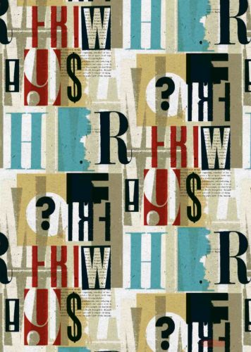 Bild von Bogen 70x 100cm, Typo, bunt