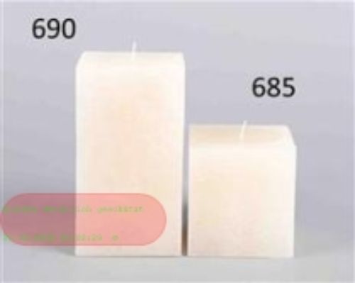 Bild von Rustic Kubuskerze, H10cm x  95x 95mm, asparagus*