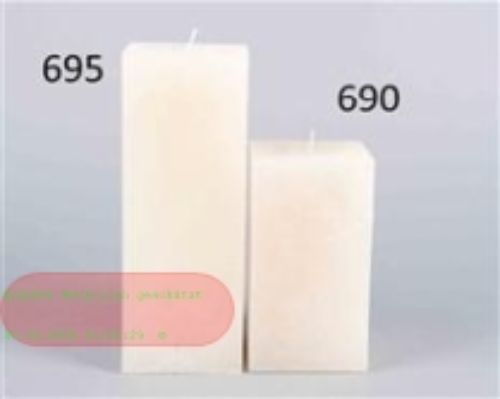 Bild von Rustic Kubuskerze, H17cm x  95x 95mm, asparagus*