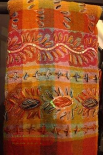 Bild von Schal, L180 x 70cm Wolle, gelb/orange/pink