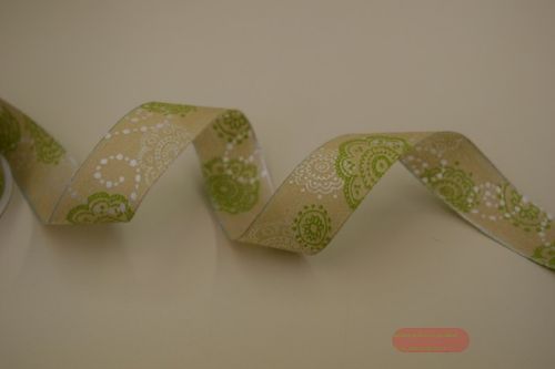 Bild von Band 20m/ 25mm, Fantasie, beige/grün