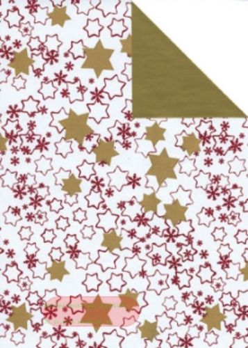 Bild von Bogen 70x 100cm, Estrela Sterne, rot/gold*