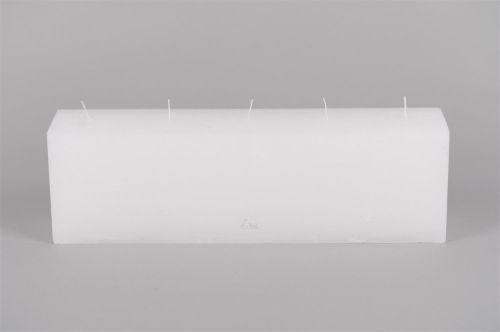 Bild von 5-Docht Kubuskerze, H12x L40x Ø8cm, weiss