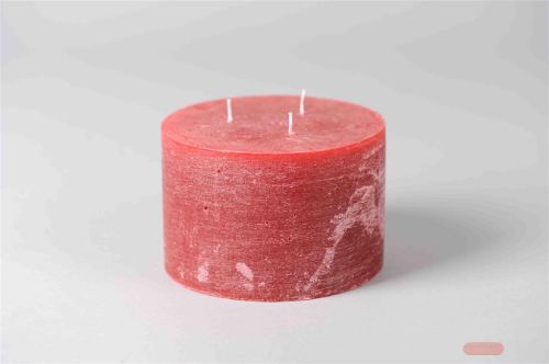 Bild von 3-Docht Zylinderkerze, H10cm x Ø150mm, antikrot
