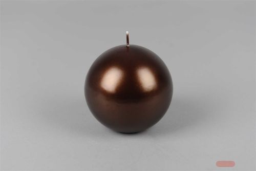 Bild von Metall Kugelkerze, 10cm x 100mm, brandy