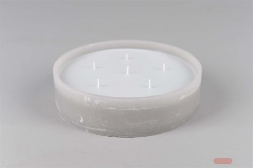 Bild von 6-Docht Kerze im Topf, H6cm x Ø225mm, hellgrau