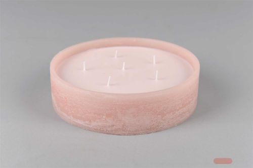 Bild von 6-Docht Kerze im Topf, H6cm x Ø225mm, altrosa