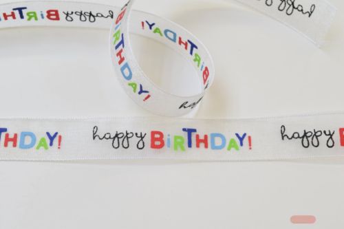 Bild von Band 20m/ 15mm, Happy Birthday, bunt