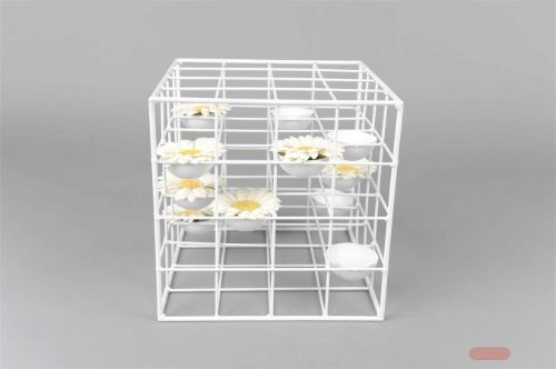 Bild von Teelichtfassung, Gitter - L23x 23x H23cm, schwarz