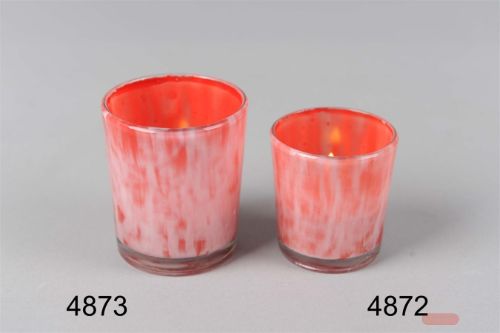 Bild von Windlicht, flame of love Ø6.5x H7.5cm, rot