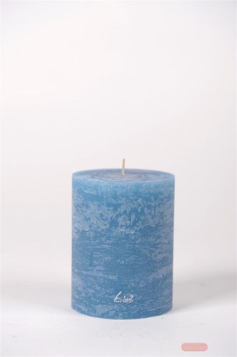 Bild von Rustic Zylinderkerze, 13cm x Ø100mm, capri blau*