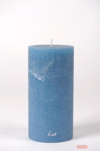 Bild von Rustic Zylinderkerze, 20cm x Ø100mm, capri blau*