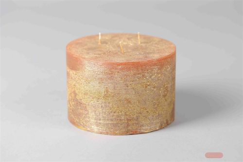 Bild von Met. 3-Docht Zylinderkerze, H10cm x 150mm, kupfer*