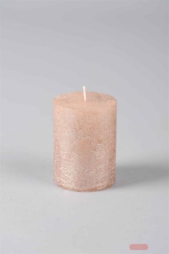 Bild von Metallic Zylinderkerze,   8cm x Ø60mm, champagner