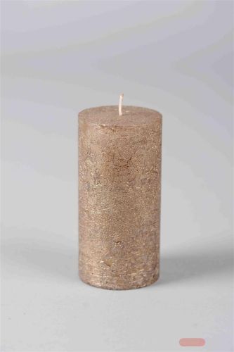 Bild von Metallic Zylinderkerze, 12cm x Ø60mm, champagner