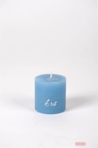 Bild von Rustic Zylinderkerze,   5cm x Ø50mm, capri blau*