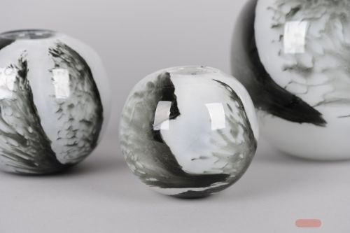 Bild von Glasvase, Kugel Ø12x H11cm, black magic