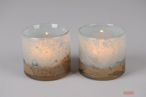 Bild von Windlicht, Soft glint Ø8.5x H8cm, moon grey