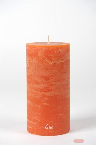 Bild von Rustic Zylinderkerze, 20cm x Ø100mm, orange