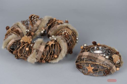 Bild von Zierkranz, Yuletide Ø31x H9, braun