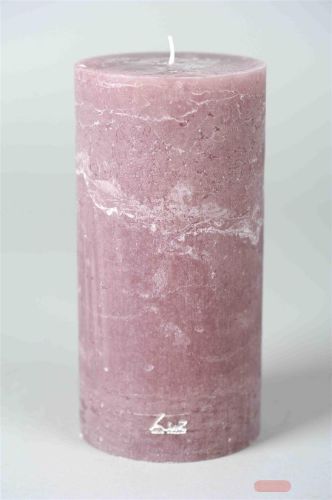 Bild von Rustic Zylinderkerze, 20cm x Ø100mm, mauve