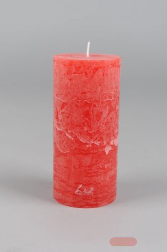 Bild von Rustic Zylinderkerze, 16cm x Ø60mm, rot