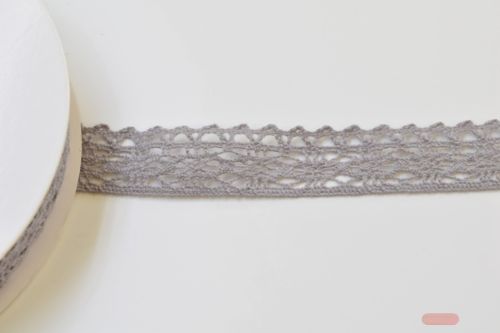 Bild von Band 15m/ 19mm, Häkel-Spitzenborte, grau