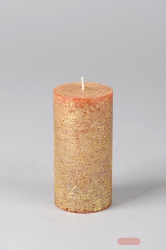 Bild von Metallic Zylinderkerze, 12cm x Ø60mm, kupfer*