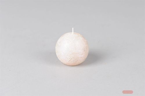 Bild von Metallic Kugelkerze, Ø60mm, pearl