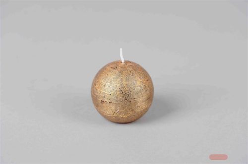 Bild von Metallic Kugelkerze, Ø60mm, gold/26