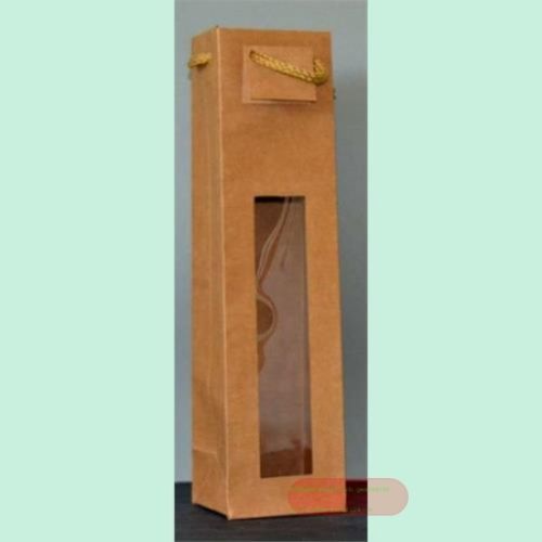 Bild von Tasche, B10+ 9x H38cm Sichtfenster, braun